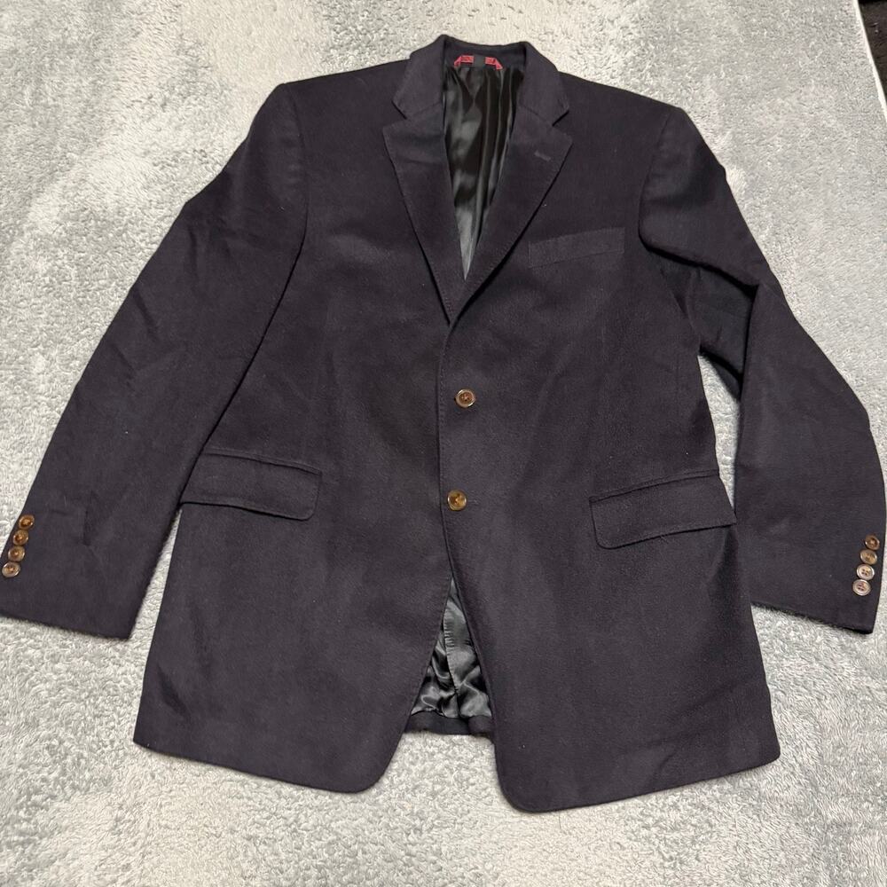 Mark Shale Blazer Mens 44R 100% Cashmere Blazer Blue 2 Button Jacket